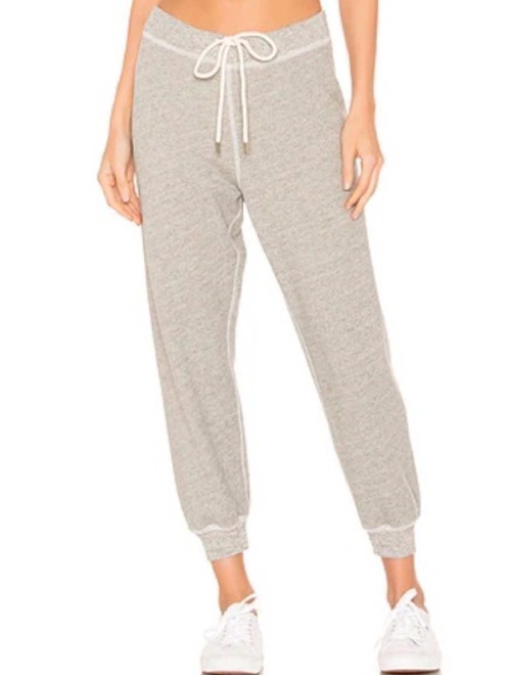 THE GREAT. Women's Heather Gray Drawstring Jogger Pants